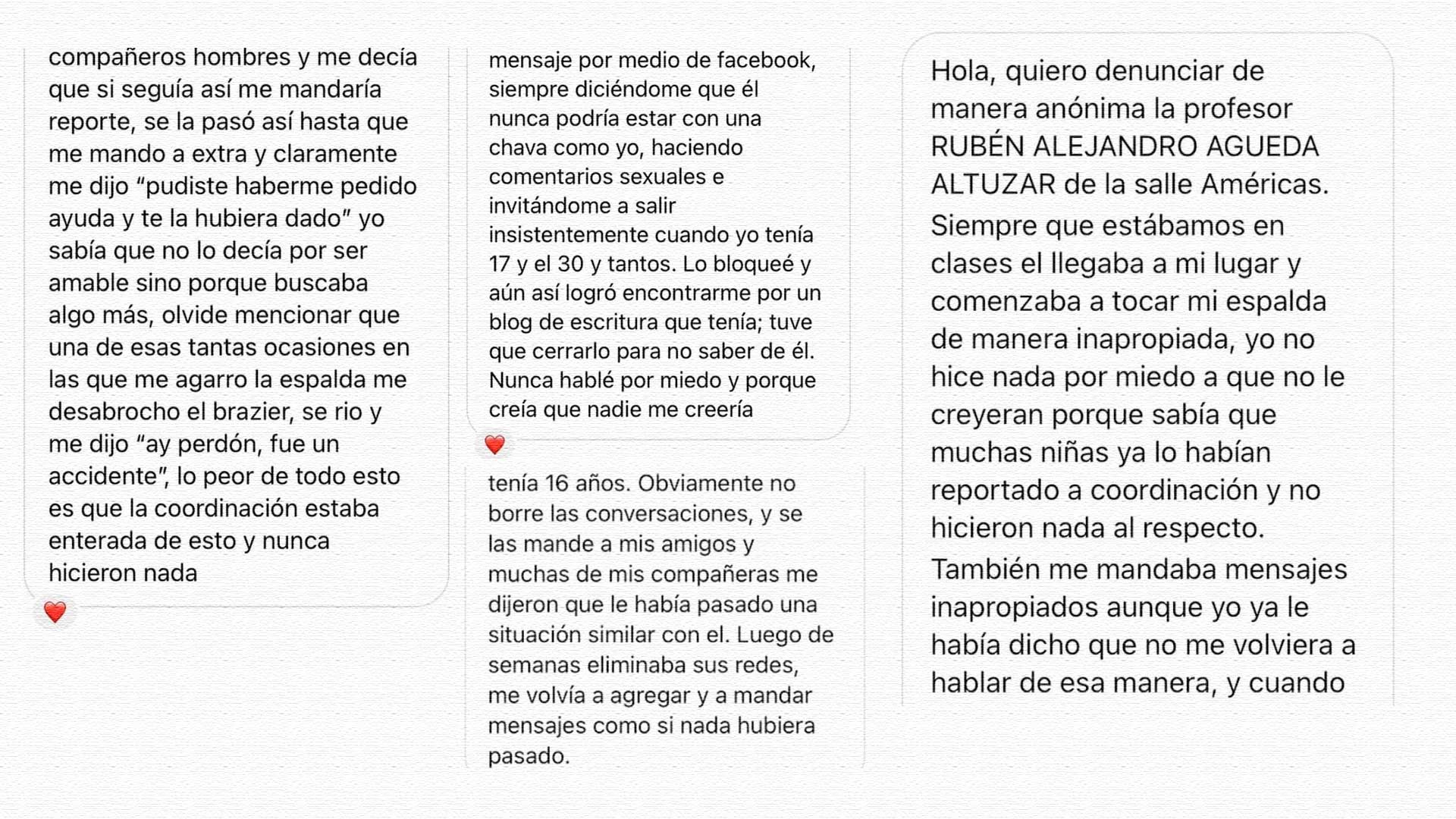 Testimonios contra el profesor de matemáticas.