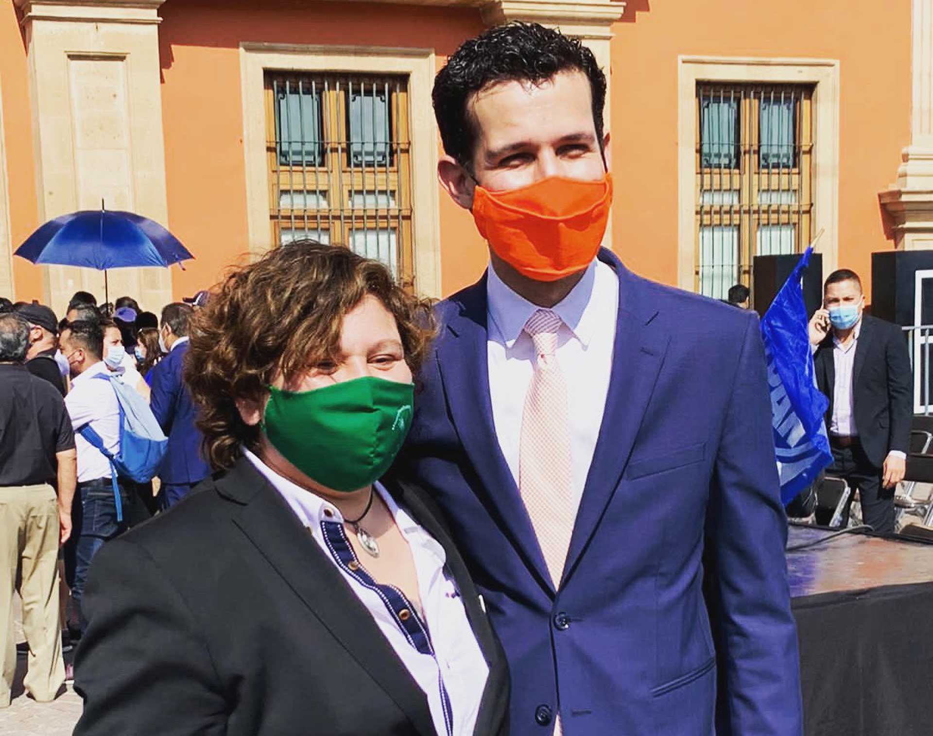 Lucía Verdín y Juan Pablo Delgado, activistas. Foto: @WeraDeLimon.