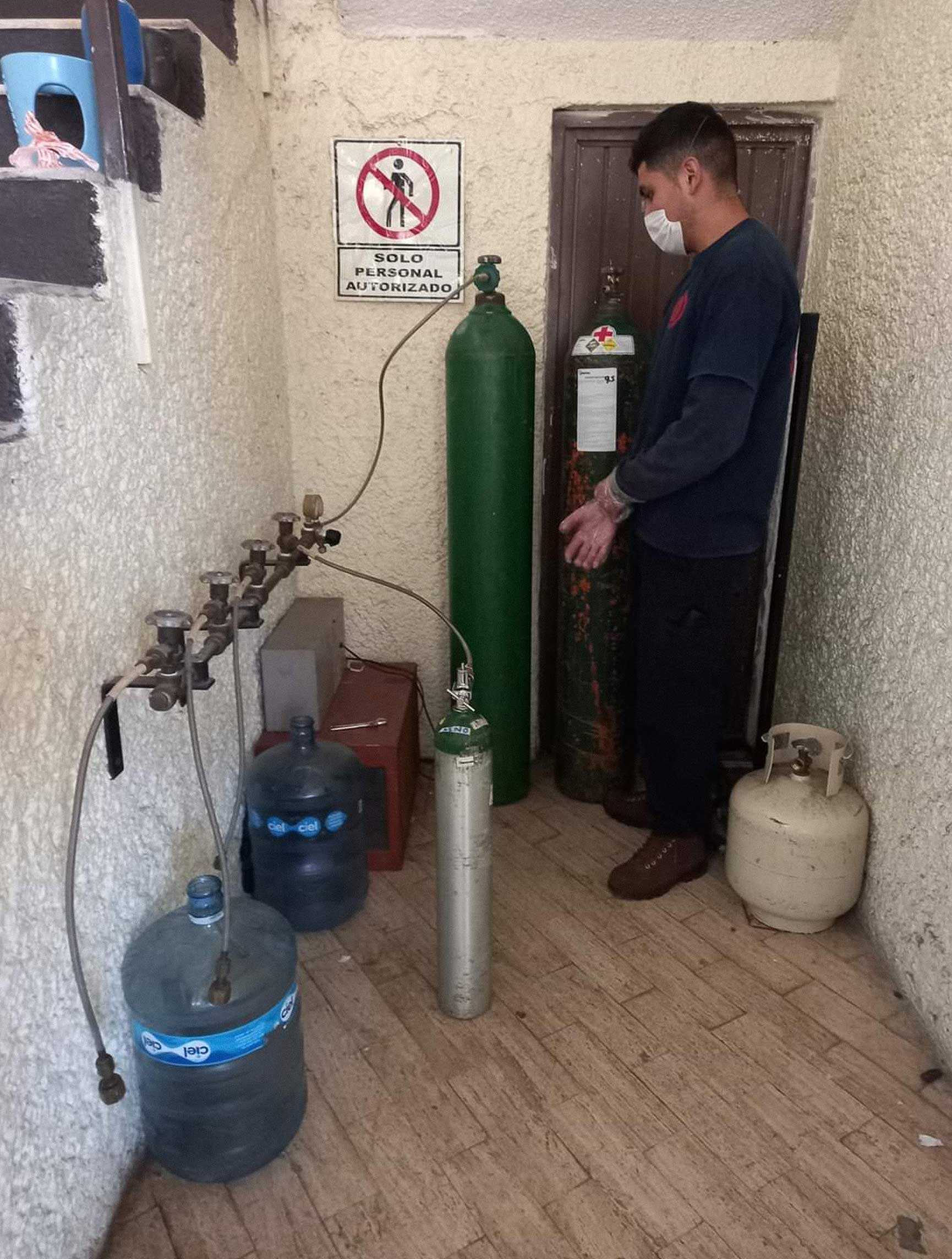 Apoyan con oxígeno. Foto: Edith Domínguez