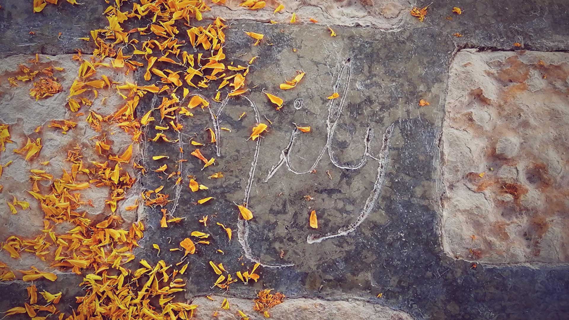 Grabado que realizó Graciela en la palapa de su casa.