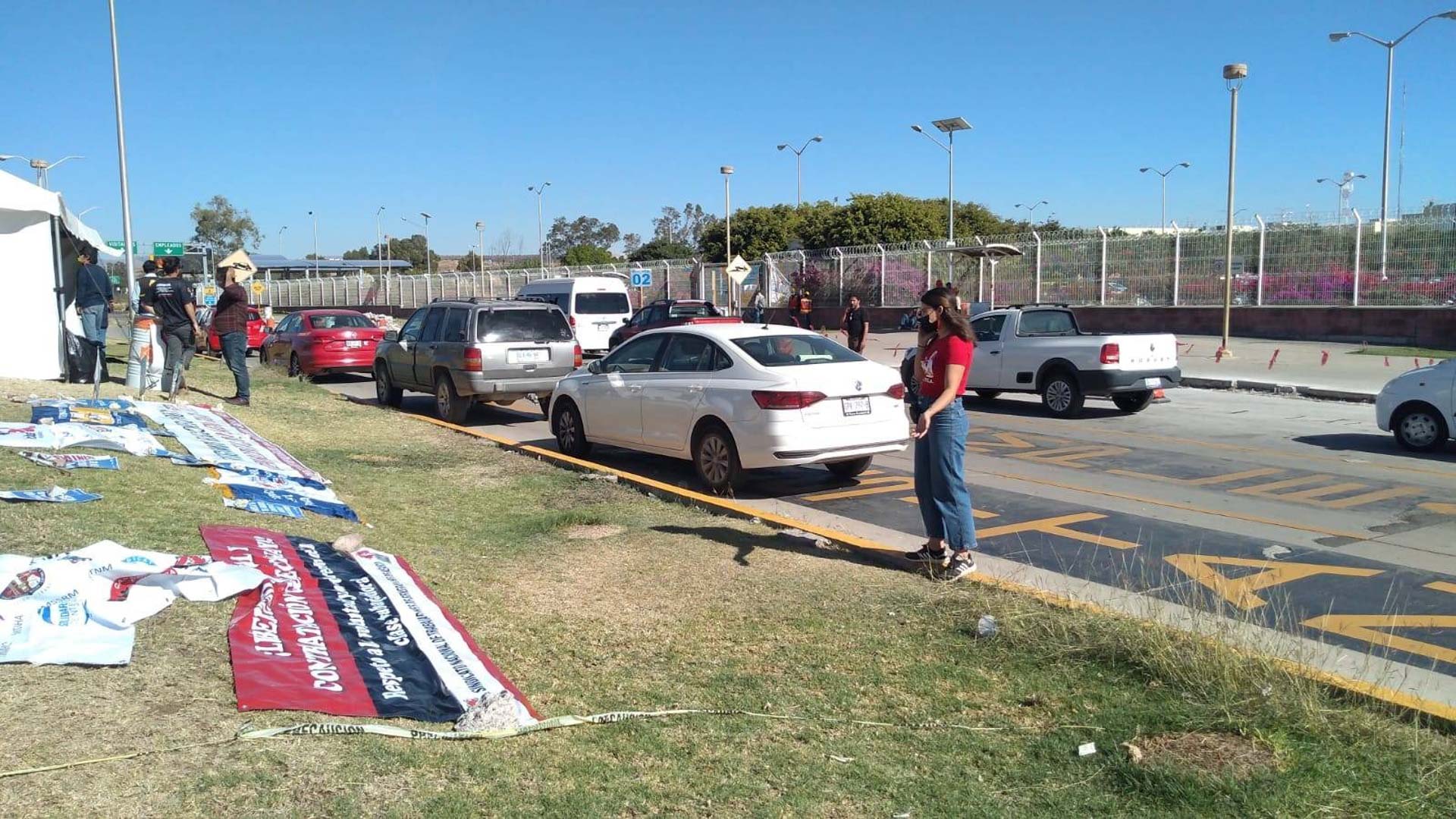 Campamento solidario, el día de la votación. Foto: especial.