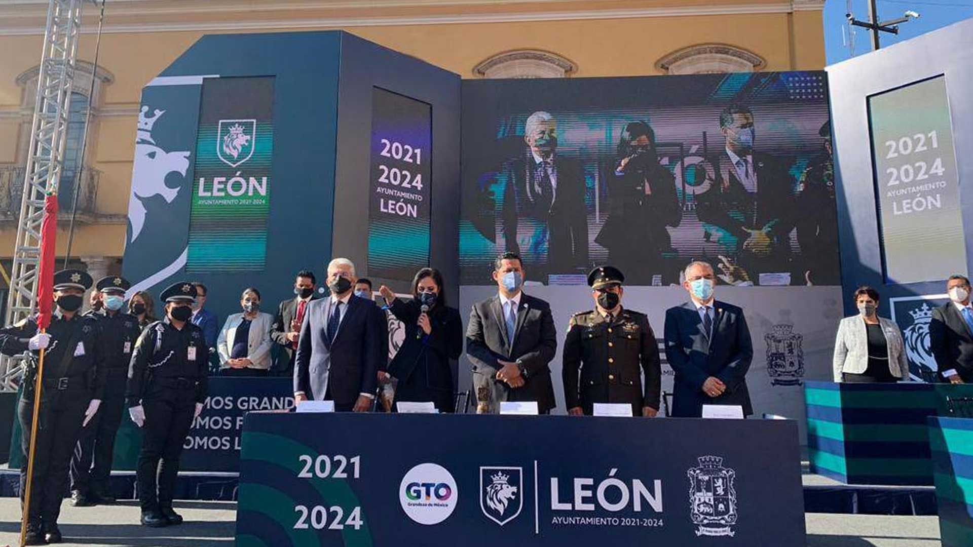 La nueva imagen institucional enmarcó la toma de protesta de Gutiérrez Campos Foto: Especial