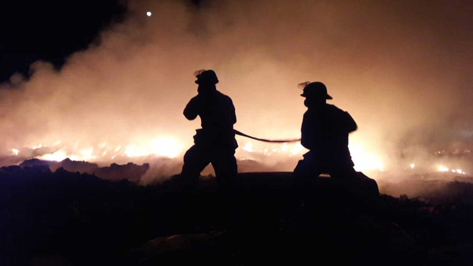 Incendio en sitio de Guanajal-Guadarraya, enero de 2021. Foto: Cuerpo De Bomberos Purísima Del Rincón Guanajuato A.C.
