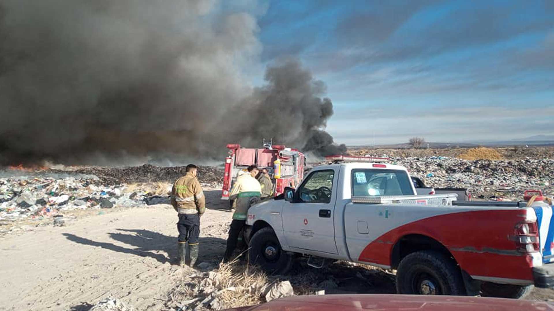 Incendio en sitio de Guanajal-Guadarraya, enero de 2021. Foto: Cuerpo De Bomberos Purísima Del Rincón Guanajuato A.C.