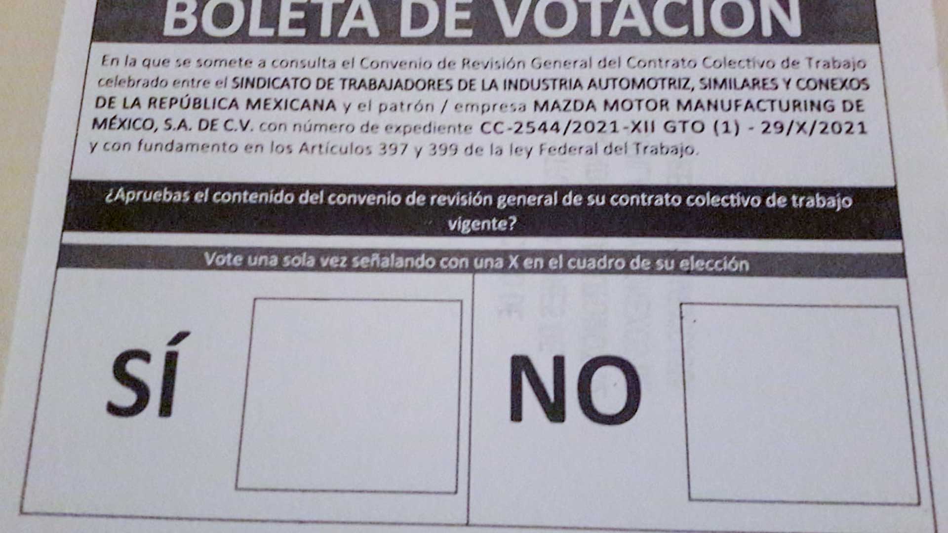 Foto: Especial boleta de votación Mazda