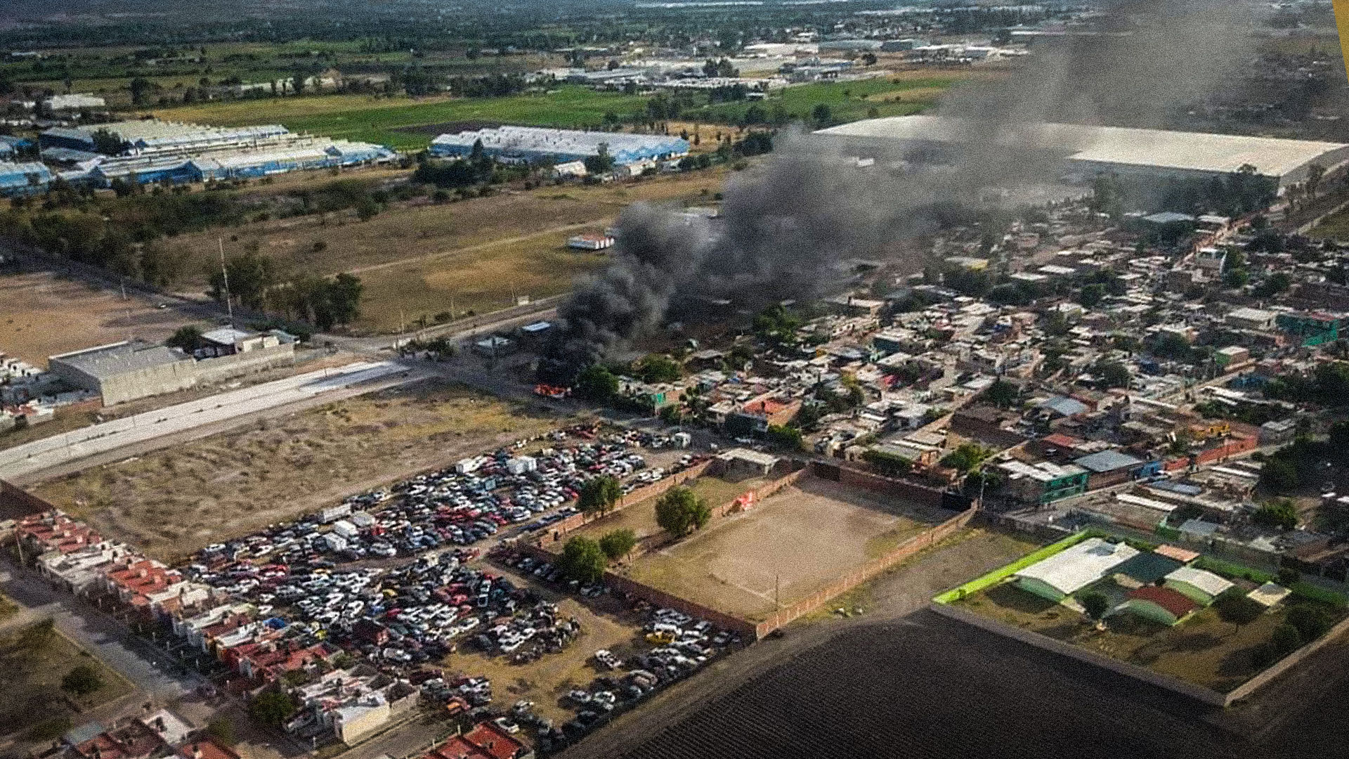 Toma aérea de Celaya durante los operativos fallidos para capturar a El Marro